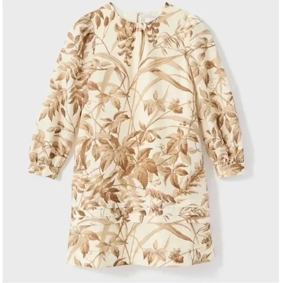 Studio McGee Cream and Brown Floral Long Sleeve Dress Tuckernuck - Picture 2 of 8